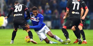 Genova, 29/10/2015 Serie A/Sampdoria-Empoli Manuel Pucciarelli-Carlos Mario Carbonero-Marcel Buchel