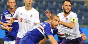 08-11-2015: GENOVA, SAMPDORIA-FIORENTINA CAMPIONATO SERIE A TIM 2015-2016 Lorenzo De Silvestri e Gonzalo Rodriguez