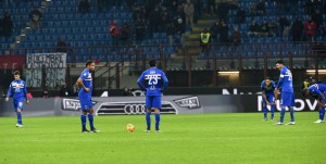 28-11-15 MILAN-SAMPDORIA CAMPIONATO SERIE A TIM 15-16 DELUSIONE SAMPDORIA DOPO GOL BONAVENTURA 1-0