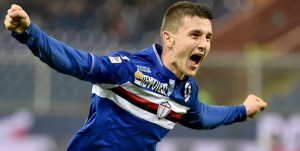 20-12-15 SAMPDORIA-PALERMO CAMPIONATO SERIE A TIM 15-16 DAVID IVAN ESULTA DOPO GOL 2-0