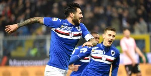 20-12-15 SAMPDORIA-PALERMO CAMPIONATO SERIE A TIM 15-16 ROBERTO SORIANO ESULTA DOPO GOL 1-0