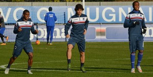 21-01-16 SAMPDORIA-DODO ARRIVA ALLA SAMP DODO IN ALLENAMENTO CON FERNANDO E CARBONERO