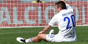 03-04-16 FIORENTINA-SAMPDORIA CAMPIONATO SERIE A TIM 15-16 NENAD KRSTICIC INFORTUNATO