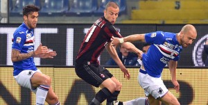 Genova, 17/04/2016 Serie A/Sampdoria-Milan Ricardo Gabriel Alvarez-Luca Antonelli-Lorenzo De Silvestri