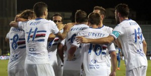 21-08-16 EMPOLI-SAMPDORIA CAMPIONATO SERIE A TIM 16-17 ESULTA SAMP DOPO GOL 0-1 LUIS MURIEL