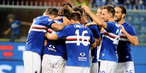 28-08-2016: GENOVA, SAMPDORIA-ATALANTA CAMPIONATO SERIE A TIM 2016-2017 Esultanza Sampdoria 2-1