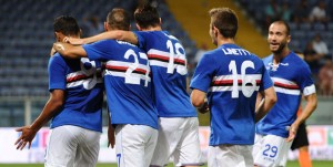 14-08-16 SAMPDORIA-BASSANO TIM CUP 2016-17 ESULTA SAMP DOPO GOL LUIS MURIEL 1-0