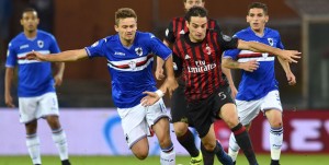 Genova, 16/09/2016 Serie A/Sampdoria-Milan Karol Linetty-Giacomo Bonaventura-Lucas Sebastian Torreira