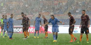 11-09-16 ROMA-SAMPDORIA CAMPIONATO SERIE A TIM 2016-17 LA PARTITA SOTTO IL NUBIFRAGIO