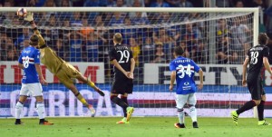 Genova, 16/09/2016 Serie A/Sampdoria-Milan Gianluigi Donnarumma-Lucas Sebastian Torreira