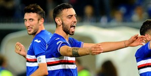 30-10-2016: GENOVA, SAMPDORIA-INTER CAMPIONATO SERIE A TIM 2016-2017 Esultanza Finale Sampdoria Bruno Fernandes