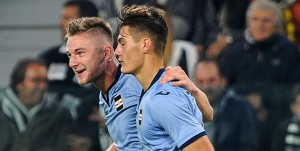 26-10-2016  JUVENTUS - CAMPIONATO SERIE A TIM 2016 2017 JUVENTUS SAMPDORIA esultanza della sampdoria dopo il gol di patrik schick