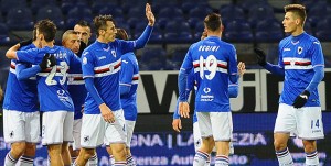 30-11-2016: GENOVA, SAMPDORIA-CAGLIARI TIM CUP 2016-2017 OTTAVI DI FINALE Esultanza Sampdoria