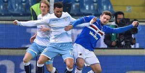 Genova, 10/12/2016 Serie A/Sampdoria-Lazio Dusan Basta-Pereira Gomes Felipe Anderson-Karol Linetty