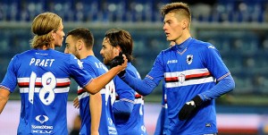 30-11-2016: GENOVA, SAMPDORIA-CAGLIARI TIM CUP 2016-2017 OTTAVI DI FINALE Esultanza Sampdoria 3-0