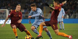 19 -01-17 ROMA - SAMPDORIA coppa italia  16-17 KAROL LINETTI TRA RADJA NAINGGOLAN E LEANDRO PAREDES