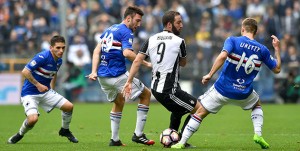 Genova, 18/03/2017 Serie A/Sampdoria-Juventus Lucas Sebastian Torreira-Vasco Regini-Gonzalo Gerardo Higuain-Karol Linetty