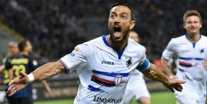 03-04-17 INTER-SAMPDORIA CAMPIONATO SERIE A TIM 16-17 FABIO QUAGLIARELLA ESULTA DOPO GOAL 1-2