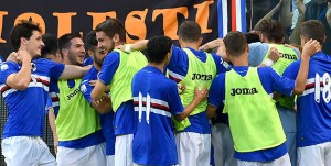 Genova, 22/05/2017 Primavera/Sampdoria-Empoli (Play-off) Gol Sampdoria Primavera (3-0): esultanza Joao Claudio Gomes Ricciulli e compagni
