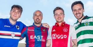Genova, 30/05/2017 Sampdoria/Esports Cup Pro Edition Mattia Guarracino (videogiocatore Sampdoria)-Alberto Recuena Sempere Rekegol (videogiocatore Levante)-Koen Weijland (videogiocatore Ajax)-Rafael Nunes (videogiocatore Sporting Lisbona)