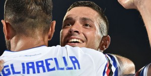 27-08-17 FIORENTINA-SAMPDORIA CAMPIONATO SERIE A TIM 17-18 CAPRARI E QUAGLIARELLA ESULTANO DOPO GOAL 0-1