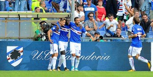 24-09-2017: GENOVA, SAMPDORIA-MILAN CAMPIONATO SERIE A TIM 2017-2018 Esultanza Sampdoria