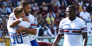 17-09-17 TORINO-SAMPDORIA CAMPIONATO SERIE A TIM 17-18 FABIO QUAGLIARELLA ESULTA DOPO GOAL 2-2