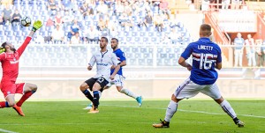 Genova, 15/10/2017 Serie A/Sampdoria-Atalanta Gol Sampdoria (3-1): Karol Linetty