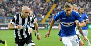 during the Serie A match between Udinese Calcio and UC Sampdoria at Stadio Friuli on September 30, 2017 in Udine, Italy.