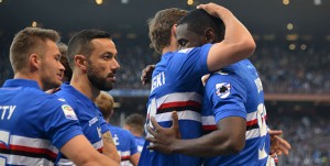 19-11-17 SAMPDORIA-JUVENTUS CAMPIONATO SERIE A TIM 17-18 DUVAN ZAPATA ESULTA DOPO GOL 1-0
