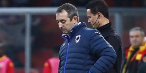 06-01-2018 BENEVENTO-SAMPDORIA CAMPIONATO SERIE A TIM 17-18 LA DELUSIONE DI MARCO GIAMPAOLO