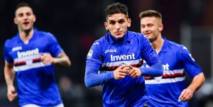 Genova, 03/02/2018 Serie A/Sampdoria-Torino Gol Sampdoria (1-0): esultanza Nicola Murru-Lucas Sebastian Torreira-Karol Linetty