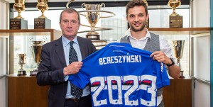 Genova, 27/04/2018 Sampdoria/Bereszynski - Rinnovo Carlo Osti (d.s. Sampdoria)-Bartosz Bereszynski